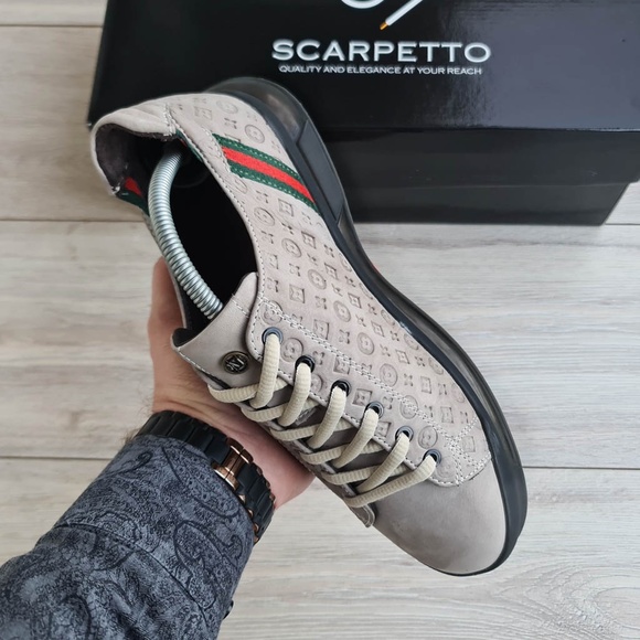 Men's Hologram Leather Sneakers - Picture 4 of 4